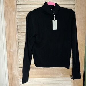 070 Pure Collection - 100% cashmere Black Turtleneck Sweater - Size 8-10